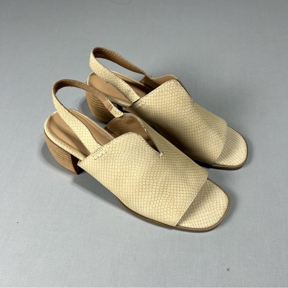 Lucky Brand Warm Sand Women's Jaila Block-Heel Slingback Shooties Size 10 - Picture 2 of 11